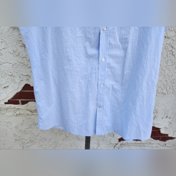 LARGE men J. LINDEBERG stripe slim fit short sleeve button down shirt SLIM FIT - Picture 5 of 16